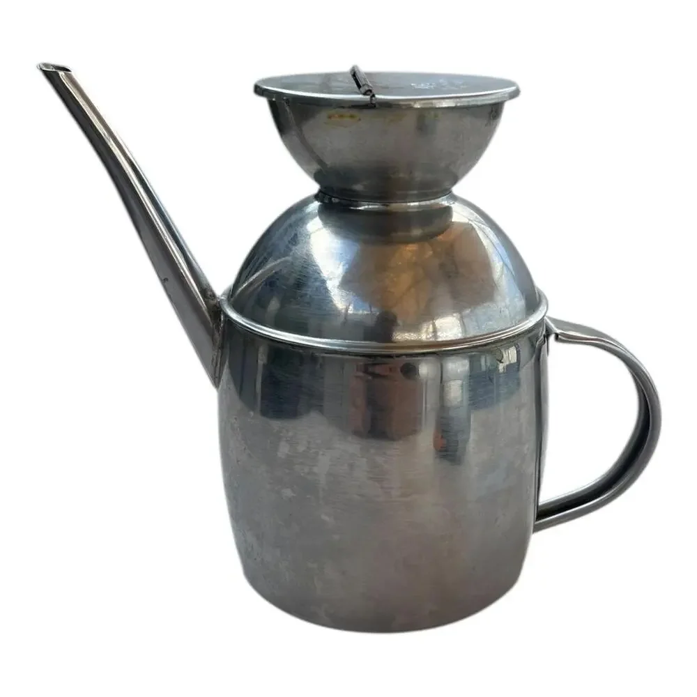 Ipac Inox Vintage Italian Stainless Steel 18/10 Olive Oil Carafe Dispenser 5.5